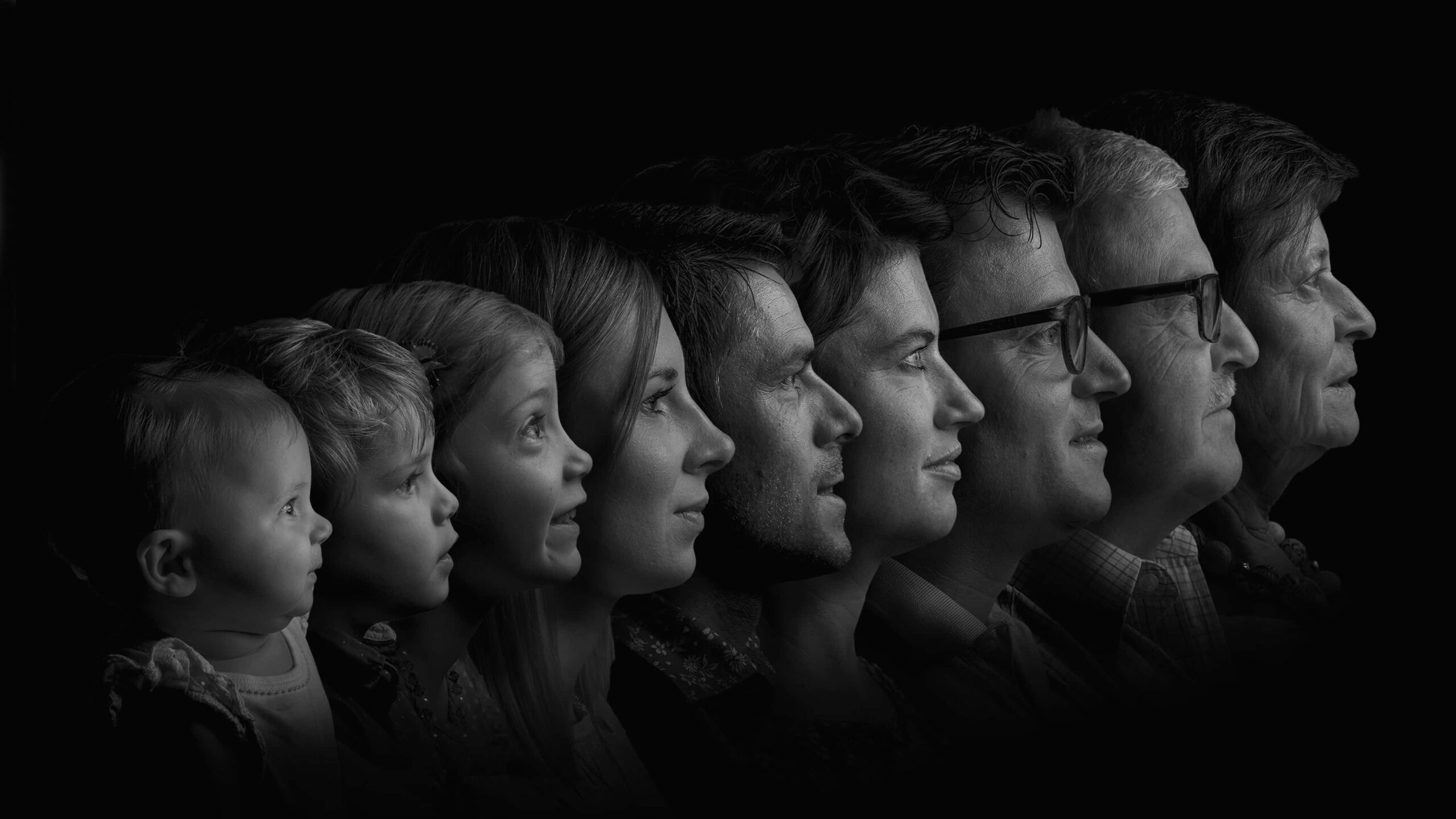 Familienfoto schwarz weiss 1